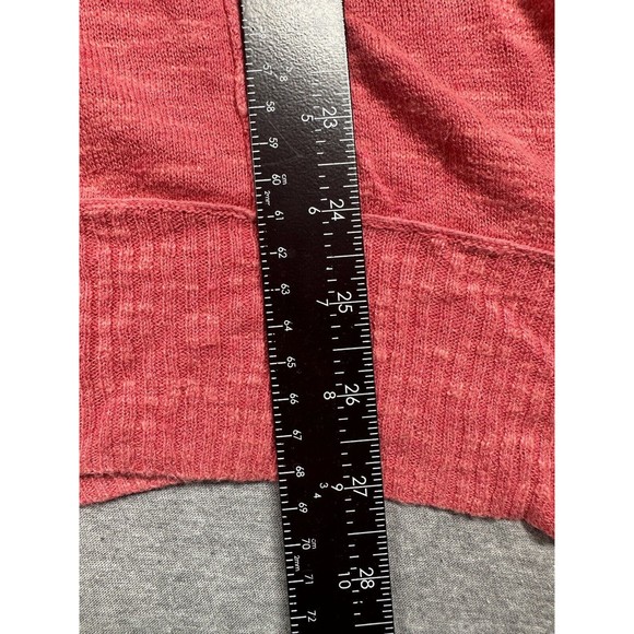 Eileen Fisher M Coral Pink Asymmetrical Organic Linen Cotton Top Sweater - Picture 3 of 7